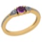 Certified 0.78 Ctw Amethyst And Diamond 14k Yellow Gold Halo Ring G-H VS/SI1
