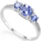 0.73 CT TANZANITE AND ACCENT DIAMOND 0.04 CT 10KT SOLID WHITE GOLD RING