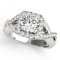 CERTIFIED PLATINUM 1.34 CTW G-H/VS-SI1 DIAMOND HALO ENGAGEMENT RING