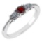 Certified 0.77 Ctw Garnet And Diamond Diamond Platinum Halo Ring