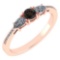 Certified 0.77 Ctw Smoky Quarzt And Diamond 18K Rose Gold Halo Ring G-H VSSI1