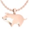 Gold Chinese Year of Pig Style Necklace 18K Rose Gold Made In Italy