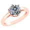 Certified 1.00Ctw Diamond 14k Rose Gold Halo Ring G-H/I1
