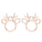 Gold Deer Style Stud Earrings 18K Rose Gold Made In Italy