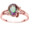 1.03 CT RAINBOW MYSTIC QUARTZ AND ACCENT DIAMOND 0.01 CT 10KT SOLID RED GOLD RING