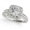 CERTIFIED PLATINUM 1.43 CTW G-H/VS-SI1 DIAMOND HALO ENGAGEMENT RING