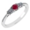 Certified 0.77 Ctw Ruby And Diamond Platinum Halo Ring