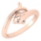Certified 0.02 Ctw Diamond VS/SI1 Fish Style Ring 18K Rose Gold Made In USA