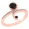 Certified 0.85 Ctw Smoky Quarzt And Diamond 14k Rose Gold Halo Ring G-H VS/SI1