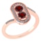 Certified 0.68 Ctw Garnet And Diamond 14k Rose Gold Halo Ring G-H VS/SI1