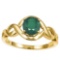 1.15 CT EMERALD 10KT SOLID YELLOW GOLD RING