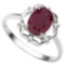 1.38 CT RUBY AND ACCENT DIAMOND 0.02 CT 10KT SOLID WHITE GOLD RING