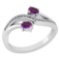 Certified 0.53 Ctw Amethyst And Diamond 14k White Gold Halo Ring G-H VS/SI1