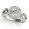 CERTIFIED PLATINUM .72 CTW G-H/VS-SI1 DIAMOND HALO ENGAGEMENT RING