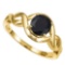 1.33 CT BLACK SAPPHIRE 10KT SOLID YELLOW GOLD RING