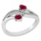 Certified 0.53Ctw Ruby And Diamond 14k White Gold Halo Ring G-H VS/SI1