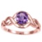 1.03 CT AMETHYST 10KT SOLID RED GOLD RING