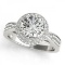 CERTIFIED PLATINUM 0.86 CTW G-H/VS-SI1 DIAMOND HALO ENGAGEMENT RING