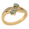 Certified 0.53 Ctw Green Amethyst And Diamond 14k Yellow Gold Halo Ring G-H VS/SI1