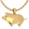 Gold Chinese Year of Pig Style Necklace 18K Yellow Gold Made In Italy