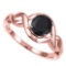 1.33 CT BLACK SAPPHIRE 10KT SOLID RED GOLD RING