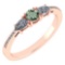 Certified 0.77 Ctw Green Amethyst And Diamond 18K Rose Gold Halo Ring G-H VSSI1