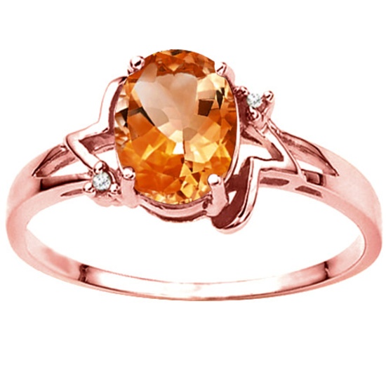 0.88 CT AZOTIC MYSTIC QUARTZ AND ACCENT DIAMOND 0.01 CT 10KT SOLID RED GOLD RING