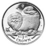 Isle of Man 1997 1 Crown Silver Proof Long-Haired Smoke Cat