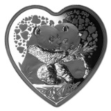 China 2018 1 oz Silver Valentine Panda Heart Coin