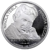 2018 Republic of Serbia 1 oz Silver 100 Dinar Nikola Tesla