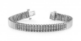 14K WHITE GOLD .65 CTW G-H SI2/SI3 DOUBLE CENTER STRAND DIAMOND BRACELET