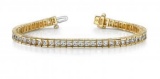 14K YELLOW GOLD 2.50 CTW G-H SI2/SI3 CLASSIC DIAMOND BOX TENNIS BRACELET