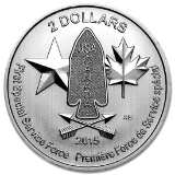 2015 Canada 1/2 oz Silver $2 Devils Brigade Special Force BU