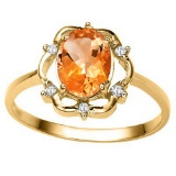0.86 CT AZOTIC MYSTICS AND ACCENT DIAMOND 0.02 CT 10KT SOLID YELLOW GOLD RING