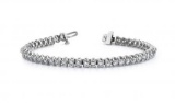 14K WHITE GOLD 1 CTW G-H I1/I2 SCOOP LINK DIAMOND TENNIS BRACELET