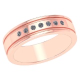 Certified 0.10 Ctw Diamond 14k Rose Gold Band