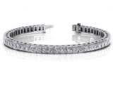 14K WHITE GOLD 4 CTW G-H I1/I2 CLASSIC DIAMOND BOX TENNIS BRACELET