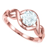 0.68 CT AQUAMARINE 10KT SOLID RED GOLD RING