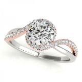 CERTIFIED PLATINUM 1.43 CTW G-H/VS-SI1 DIAMOND HALO ENGAGEMENT RING