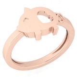 Gold Chinese Year of Pig Style Ring For Baby Boys 18K Rose Gold Made In Italy