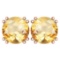 Certified 6.00 Ctw Genuine Citrine 14K Rose Gold Stud Earrings Made In USA