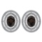 Certified 3.12 CTW Smoky Quarzt And Diamond 14k White Gold Halo Stud Earrings