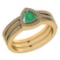 Certified 0.91 Ctw Emerald And Diamond 14k Rose Gold Halo Anniversary Ring Made In USA