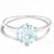 0.63 CT AQUAMARINE 10KT SOLID WHITE GOLD RING