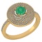 Certified 0.99 CTW Emerald And Diamond 14k Yellow Gold Halo Ring