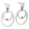 Certified Gold MADE IN ITALY Styles Hangning Stud Earrings For beautiful ladies 14k White Gold MADE