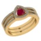 Certified 0.91 Ctw Ruby And Diamond 14k Rose Gold Halo Anniversary Ring Made In USA