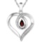 0.47 CARAT GARNET & CZ 14KT SOLID WHITE GOLD PENDANT