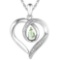 0.36 CARAT GREEN AMETHYST & CZ 14KT SOLID WHITE GOLD PENDANT