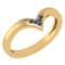 Certified 0.03Ctw Blue Sapphire And Diamond 14k Yellow Gold Band Made In USA